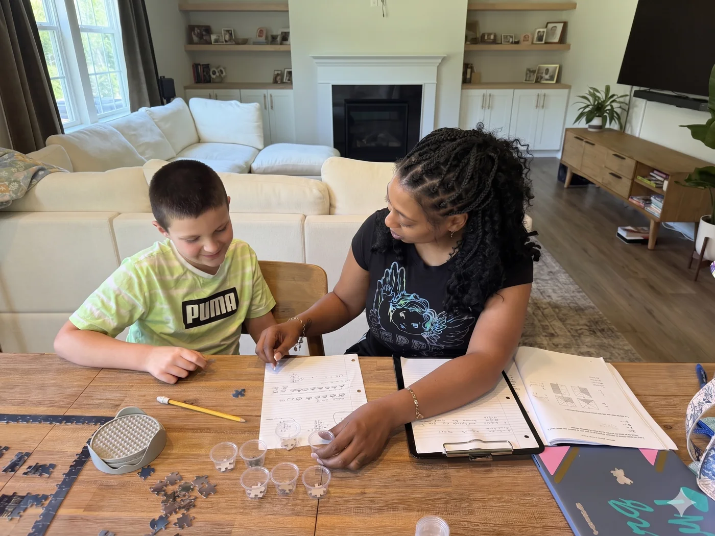 Tutor helping a student one on one